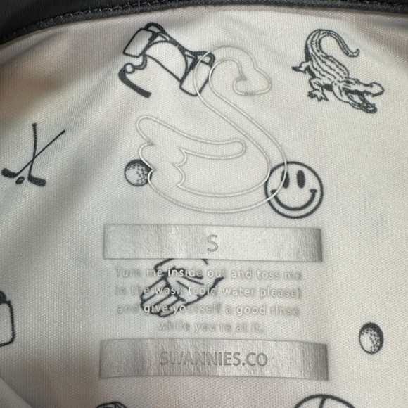 Swannies Chubbs Polo All Over Print Fog Navy Lightweight Stretch Men's Size S - Picture 8 of 12